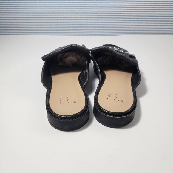 A New Day Women's Black Karoline Studded Fringe Backless Loafer Mules Size 6 - Picture 4 of 10